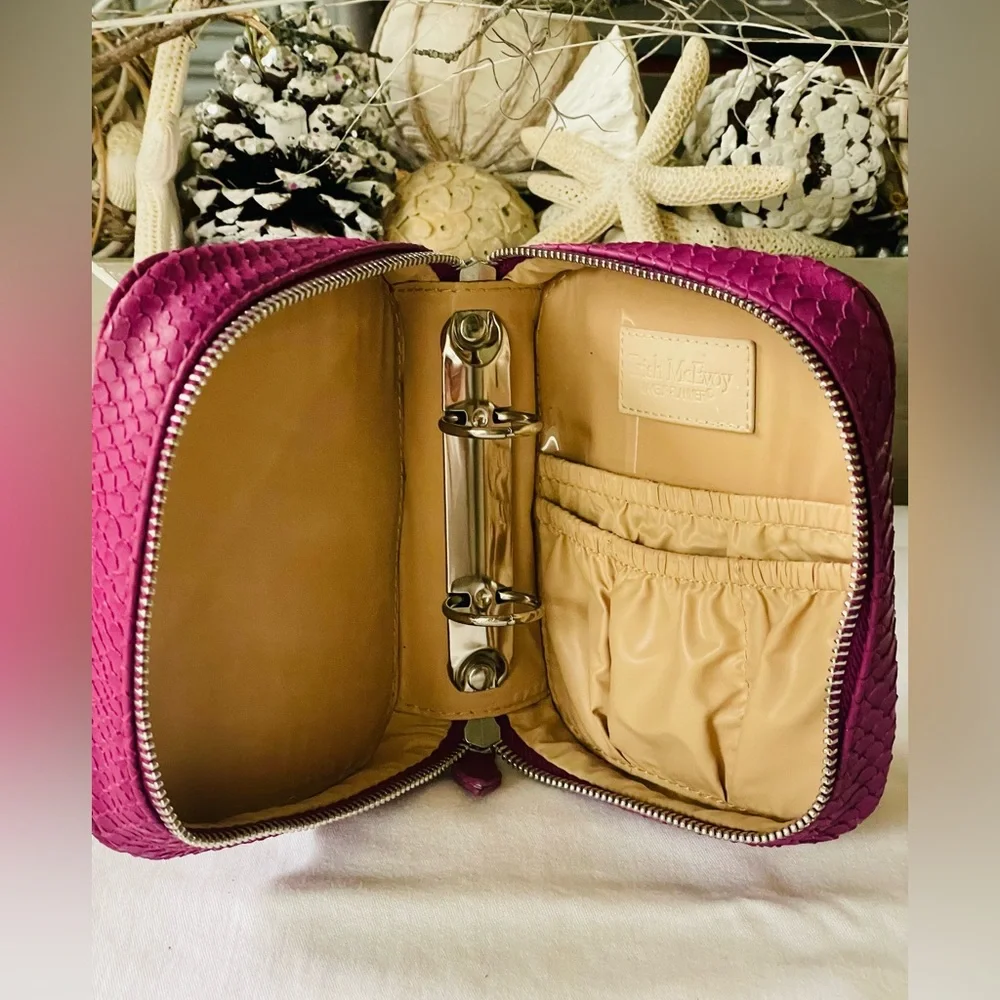 TRISH McEvoy embossed pink makeup planner